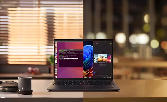 Funkce Copilot+ na displeji laptopu Lenovo ThinkPad P14s Gen 6