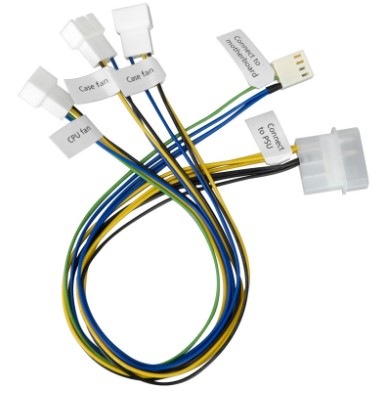 Redukce AKASA 1x 4pin PWM na 3x 4pin PWM
