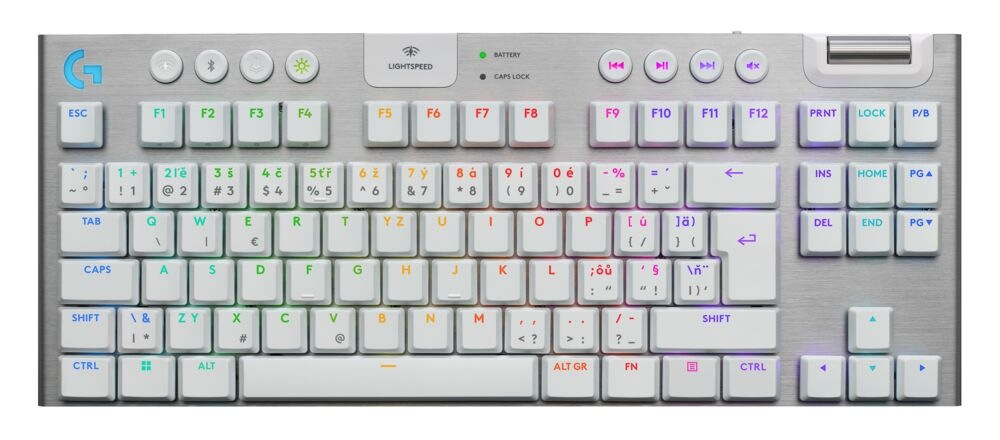 Klávesnice Logitech G915 X Lightspeed TKL Wireless, US layout bílá