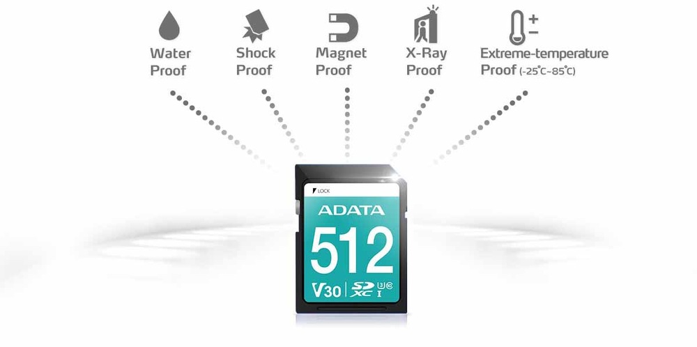 Paměťová karta ADATA Premier Pro SDXC 512GB UHS-I U3 (95R/60W) ADATA Premier Pro SDXC 512 GB UHS-I U3
