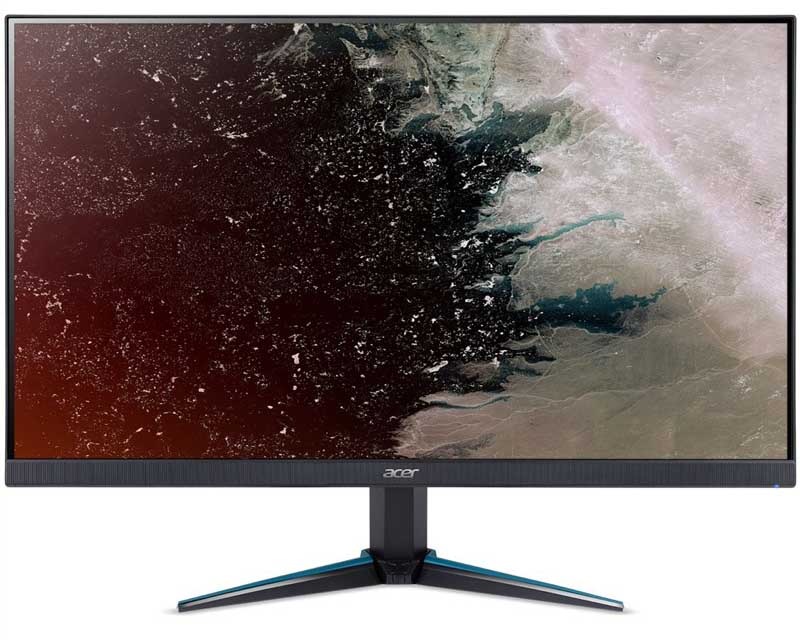 Monitor Acer Nitro VG0 v černé barvě s modrými akcenty.