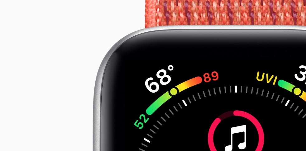 Chytré hodinky Apple Watch Series 4 GPS 40mm pouzdro ze stříbrného hliníku - bílý sportovní řemínek CZ verze