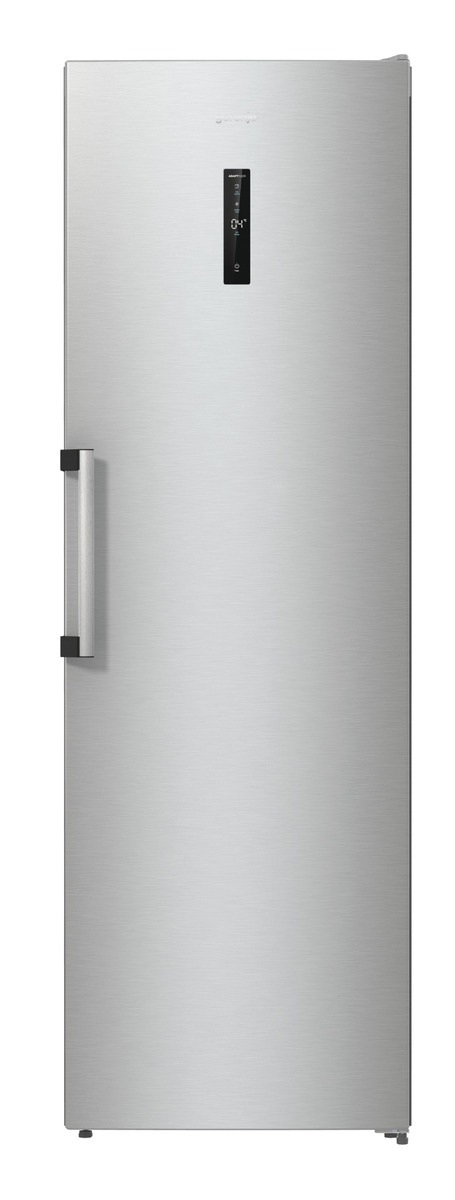 přední pohled na jednodveřovou chladničku Gorenje R619EAXL6 v nerezovém provedení