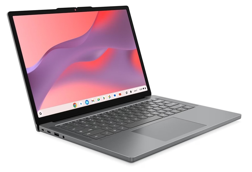 Notebook Lenovo Lenovo Chrome 14M8911 šedý Matný 14palcový IPS displej s poměrem stran 16 : 10 nabízí detailní rozlišení 1920 × 1200 px pro dokonale ostrý text i video.