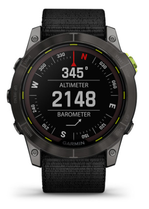 Chytré hodinky Garmin Enduro 2 PRO Sapphire Solar - Carbon Gray Titanium / Black UltraFit Nylon Band
