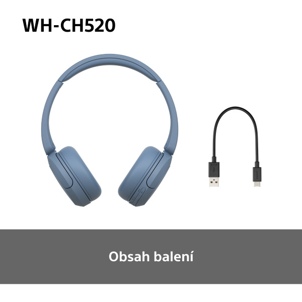 Sluchátka Sony WH-CH520 modrá Sluchátka Sony WH-CH520 - modrá