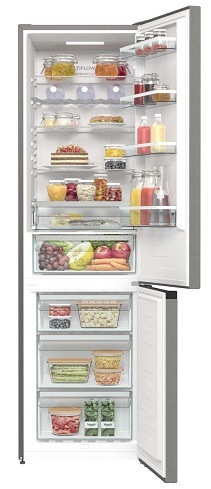 otevřená lednice Gorenje NRK620BA2XL4 plná potravin
