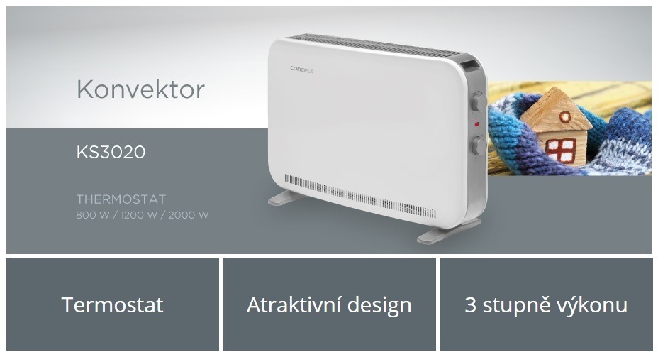 Teplovzdušný konvektor Concept KS3020 bílý