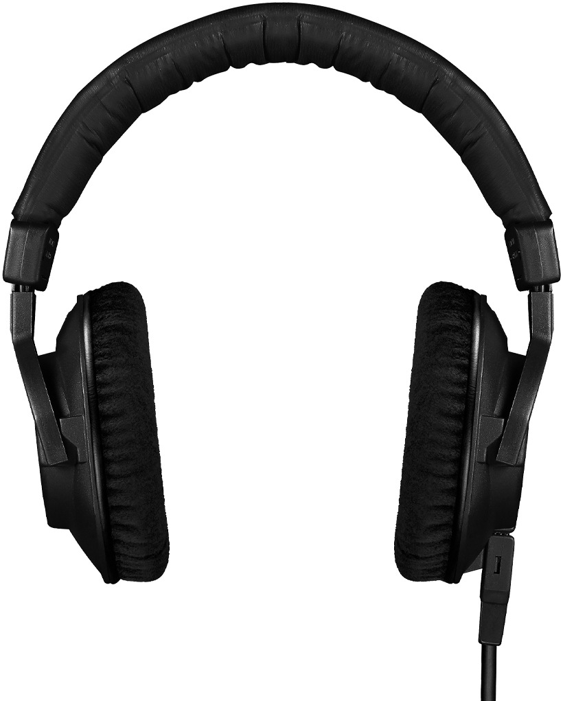 Sluchátka Beyerdynamic DT 250 černá Boční pohled na sluchátka DT 250 s měkkými náušníky i hlavovým mostem