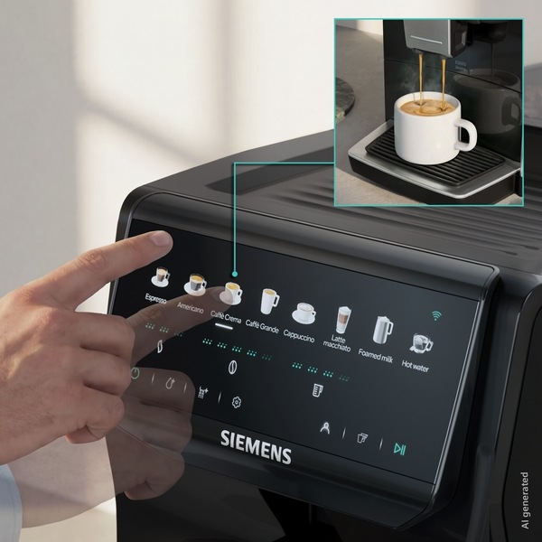 Nastavení kávy na displeji kavovaru siemens TP555EM7