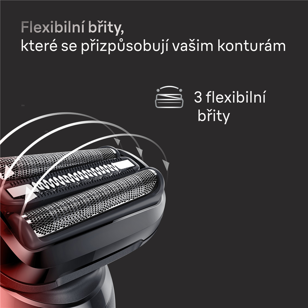 Holicí strojek Braun Series 5 52-N1000sF1 černý Flexibilní břity Flex strojku Braun 52-N1000sF1 Series 5