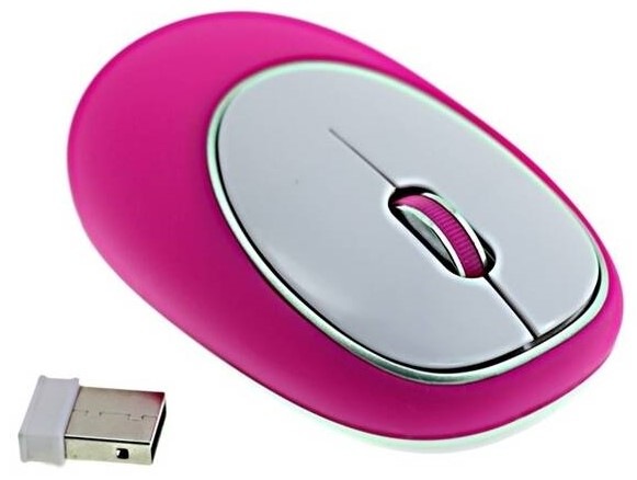 Myš Krups optická / 3 tlačítka / 1200dpi bílá/růžová