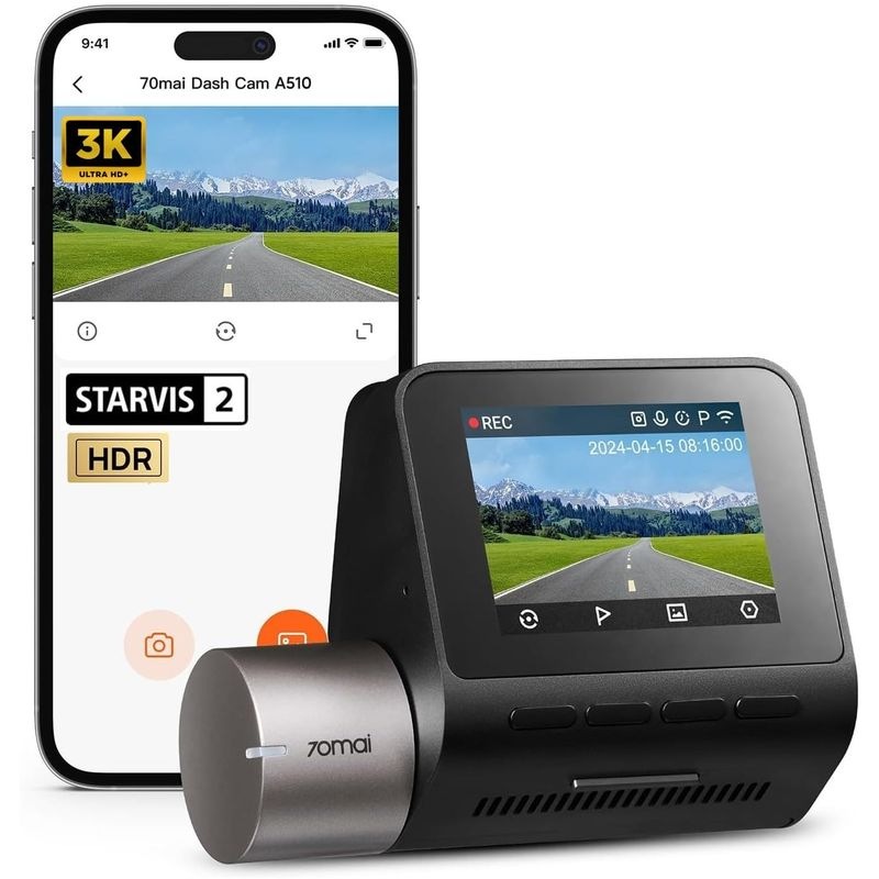 Autokamera 70mai Midrive A510 Dual + RC11 - černá/stříbrná