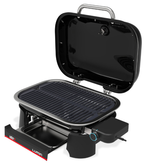 Otevřený elektrický gril Weber Lumin Compact s litinovým roštem a smaltovaným víkem