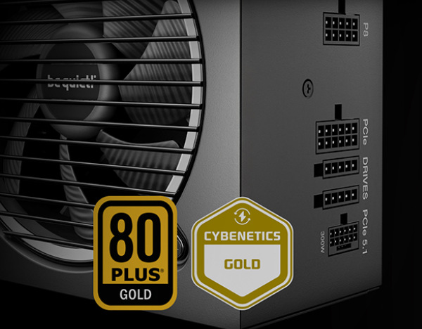 be quiet! PURE POWER 13M je účinný dle certifikace 80 PLUS Gold