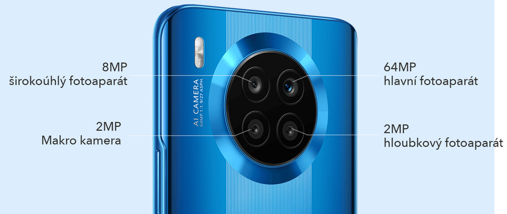 Mobilní telefon HONOR 50 Lite - Midnight Black Mobilní telefon HONOR 50 Lite - Midnight Black