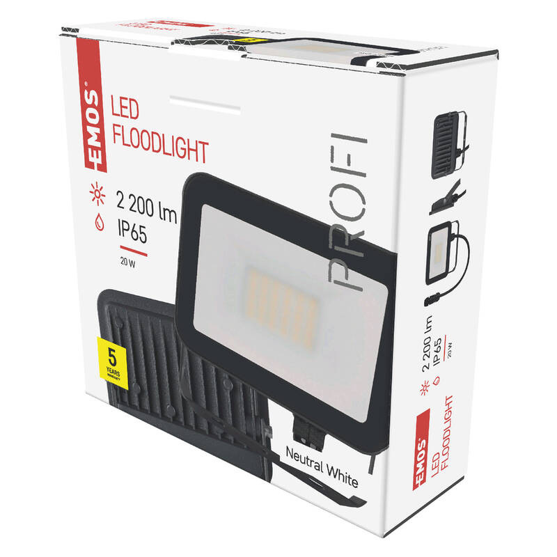 Reflektor EMOS INOVO 20W 2200LM IP65 NW - černý