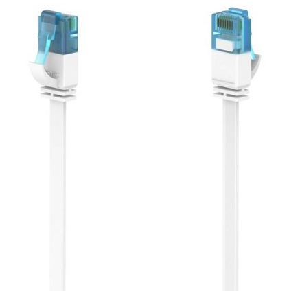 Kabel Hama síťový (RJ45), Cat6, 5m, plochý bílý
