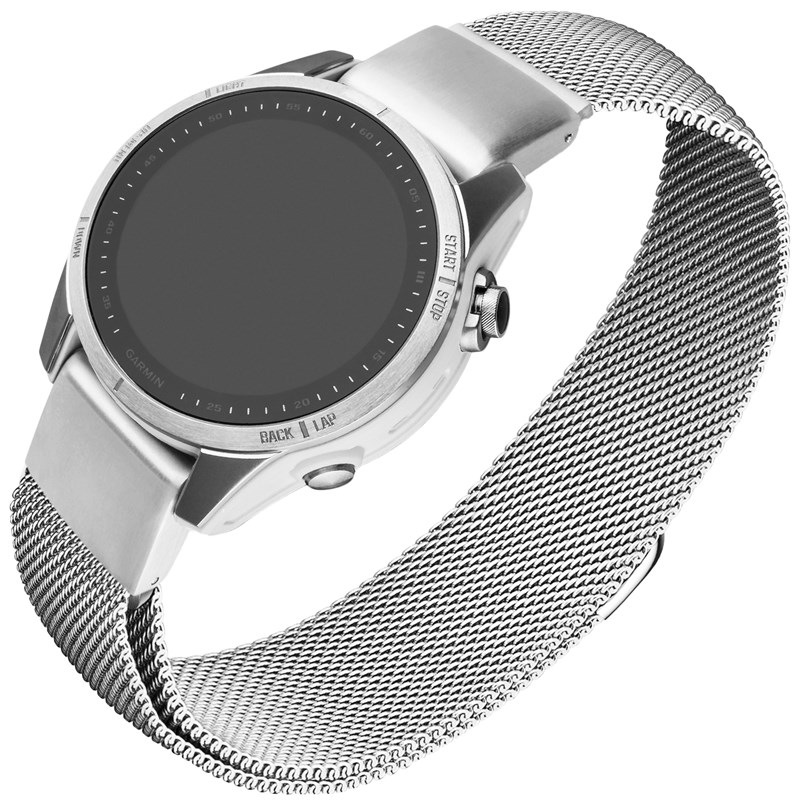 Řemínek FIXED Mesh Strap na Garmin QuickFit 20mm - stříbrný