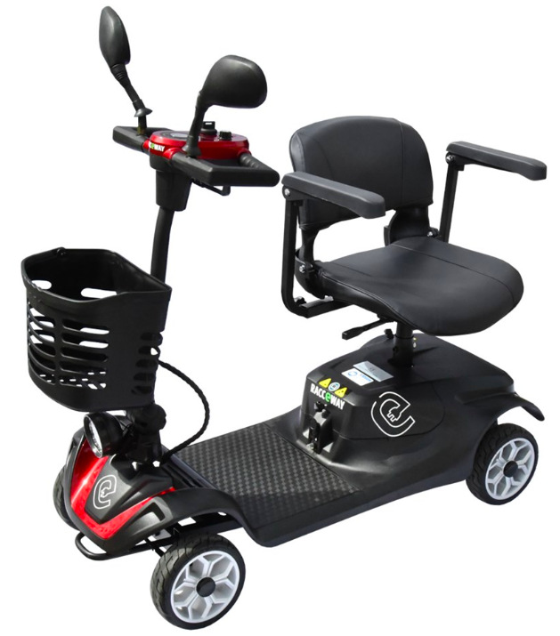 Elektrický vozík RACCEWAY SOLID vínový Elektrický čtyřkolový vozík RACCEWAY® SOLID, vínový