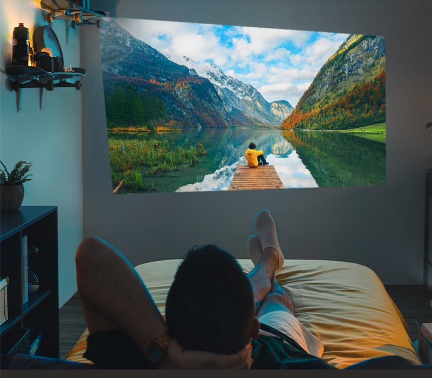 Projektor ViewSonic M1 Max šedý 360stupňová projekce a automatická korekce lichoběžníkového zkreslení umožňují snadné promítání působivých obrazů na strop, zeď, podlahu nebo jakýkoli jiný povrch.