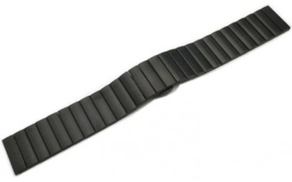 Řemínek WG na Apple Watch, kovový rovný + adapter 42/44/45/49 mm černý Náhradní řemínek kovový rovný iWatch+ adapter 42/44mm (Černý)