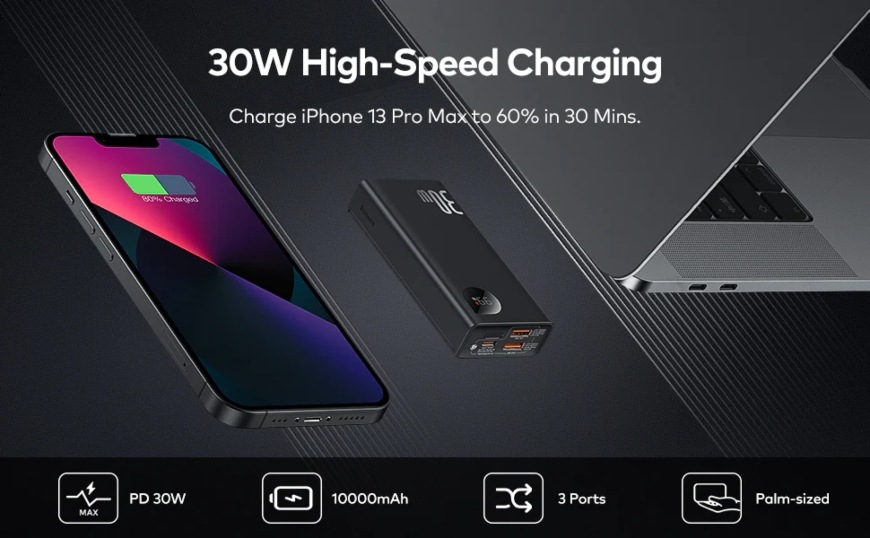 Powerbanka Baseus Adaman 2 20000mAh 30W VOOC bílá Baseus Adaman 2, 20 000 mAh, 30 W, VOOC, bílá