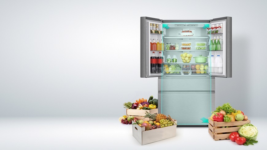 Americká lednice Hisense RF815N4SESE nerez Americká chladnička Hisense RF815N4SESE, šedá, velký objem