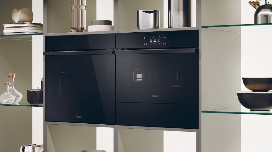 Trouba Haier H4MWID69C6NQB černá/sklo