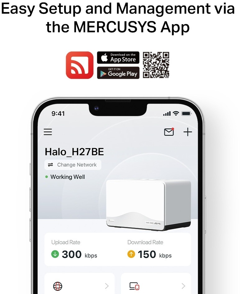 Komplexní Wi-Fi systém Mercusys Halo H27BE (2-pack) bílý