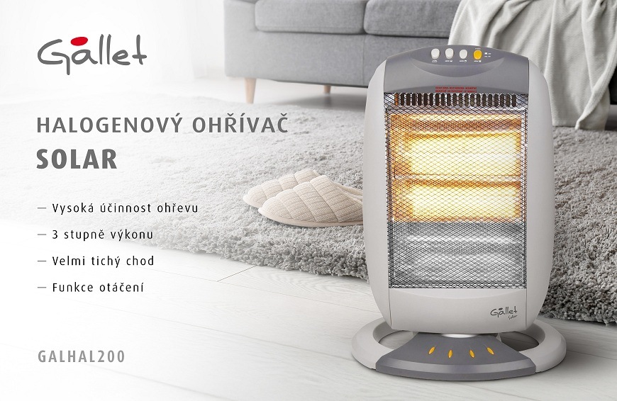 Topidlo halogenové Gallet HAL 200 bílé - s kosmetickou vadou - 12 ...