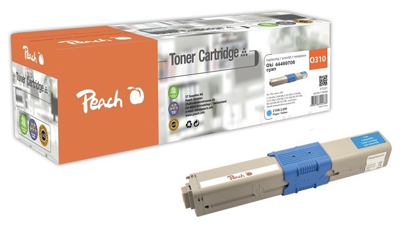 Toner Peach pro tiskárny OKI, azurová barva