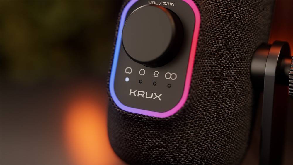 Mikrofon KRUX Empy s RGB podsvícením detail