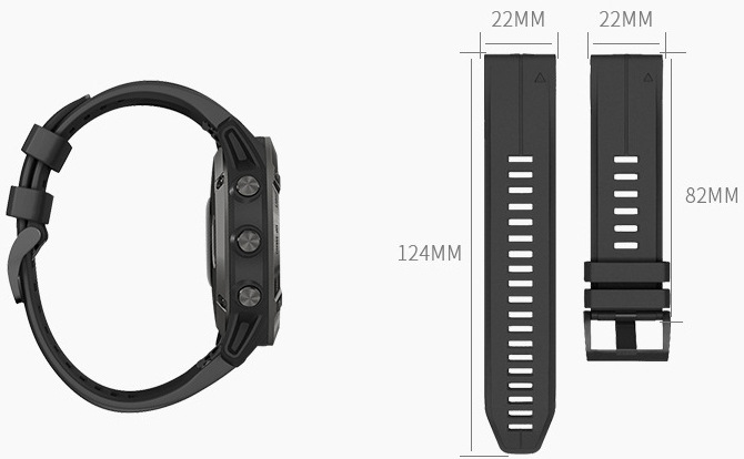 Řemínek RhinoTech pro Garmin QuickFit silikonový outdoor 22mm šedý