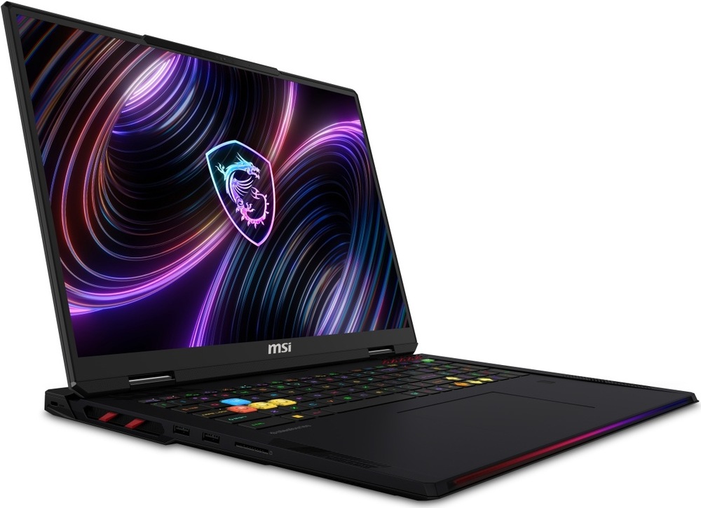 Notebook MSI Raider 18 Max HX A2WI-1042CZ černý Pohled na herní notebook Raider 18 Max HX A2W z levého předního úhlu