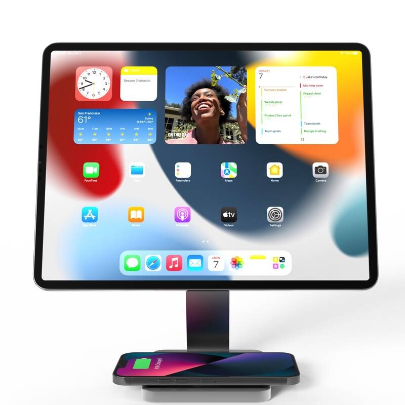 Stojánek Cubenest S121 magnetický pro Apple iPad Air 10,9"  a iPad Pro 11" s bezdrátovou nabíječkou šedý