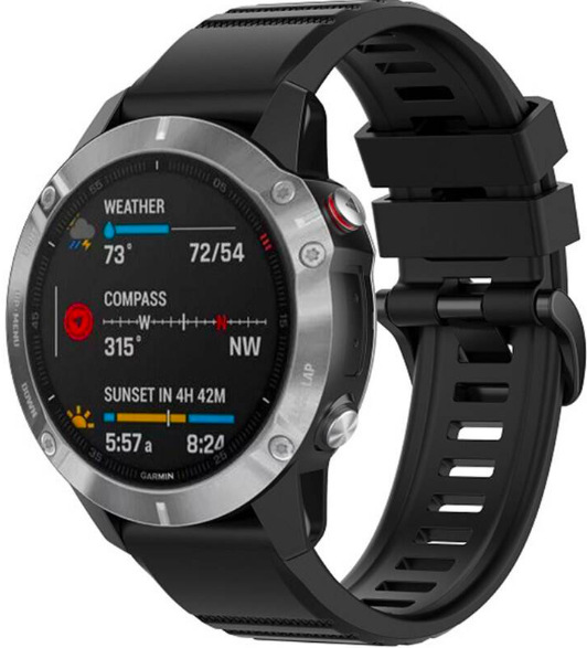 Řemínek FIXED Silicone Strap na Garmin QuickFit 22 mm - černý