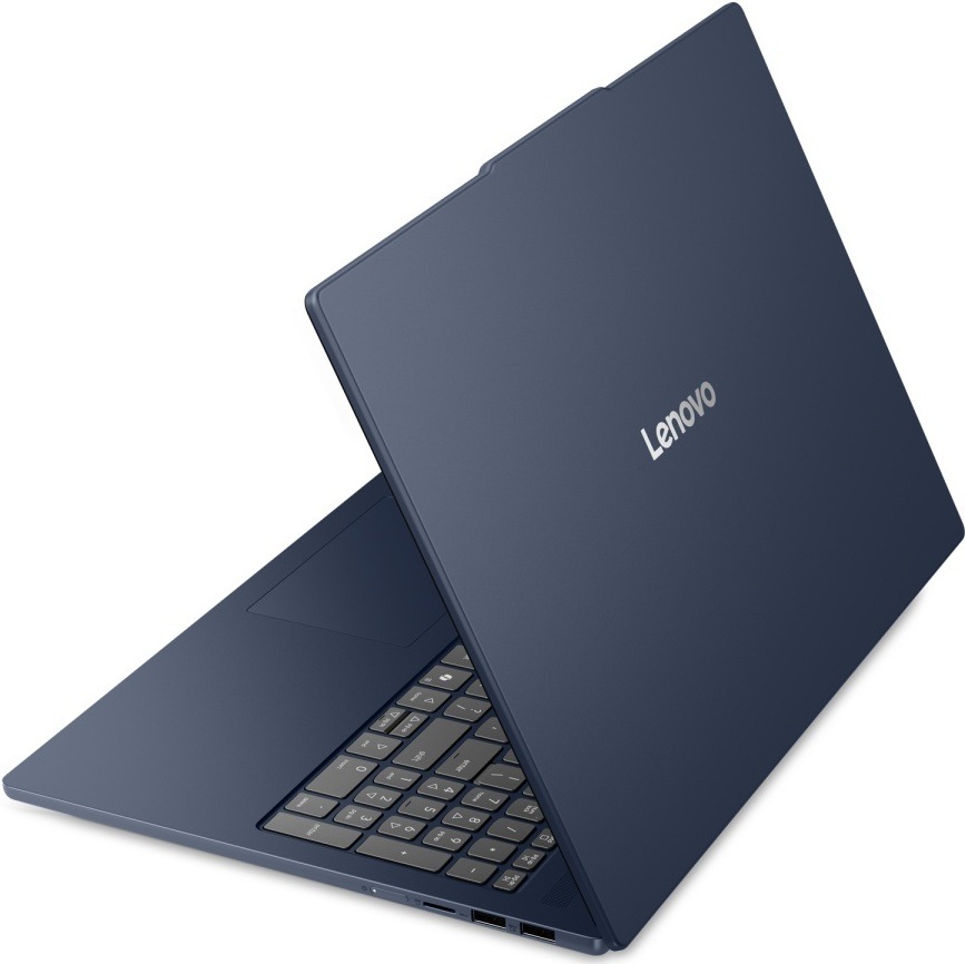 Notebook Lenovo IdeaPad Slim 5 16AHP11 modrý Zadní strana pootevřeného notebooku Lenovo IdeaPad Slim 5