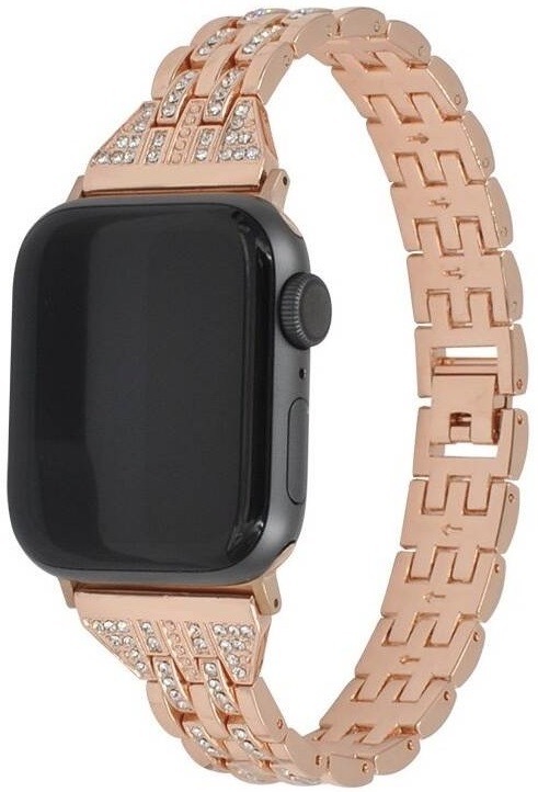 Řemínek WG line, kovový, na Apple Watch 42/44/45/49 mm + adapter - rose gold