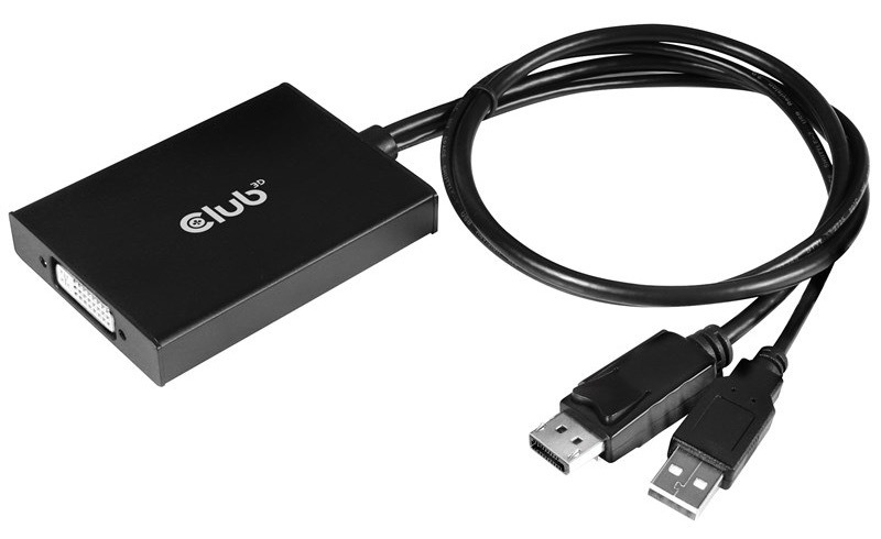 Redukce Club3D DisplayPort/Dual Link DVI-D HDCP ON, aktivní, M/F černá