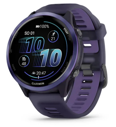 Forerunner® 570 - 47mm Indigo hliníková luneta, poloprůhledný řemínek Imperial Purple/Indigo