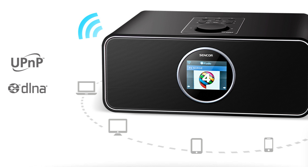 Internetový radiopřijímač s DAB+ Sencor SIR 6000WDB černý Internetový radiopřijímač s DAB+ Sencor SIR 6000WDB černý