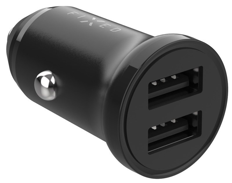 Adaptér do auta FIXED 2xUSB, 15W Smart Rapid Charge černý