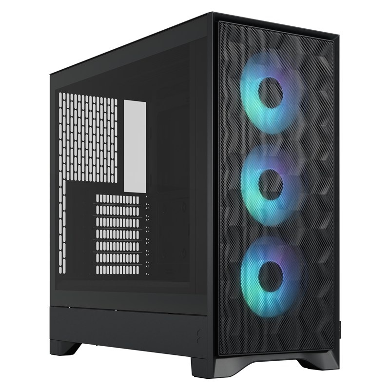 PC skříň FRACTAL DESIGN Pop 2 Air TG RGB, černá barva.