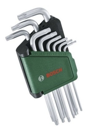 Sada Torx klíčů Bosch z kvalitní oceli S2, matný chromový povrch