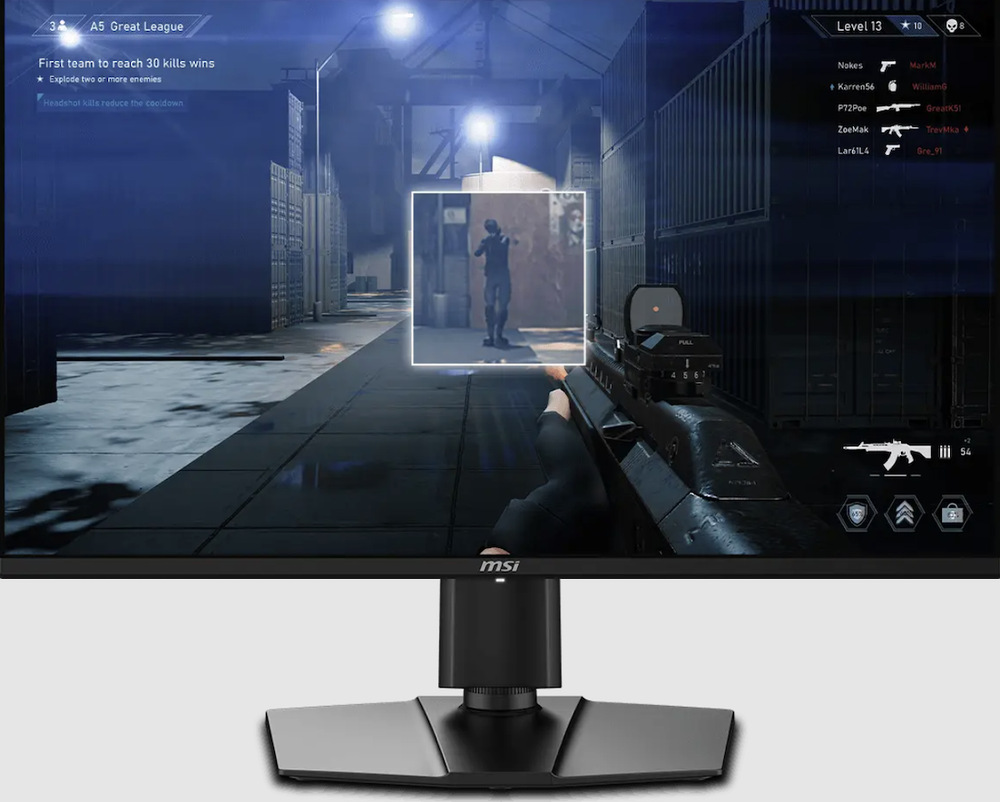 Herní monitor MSI MAG 321UP QD-OLED X24 s funkcí přiblížení Optix Scope při hraní