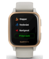 GPS hodinky Garmin Venu Sq Music - ZÁNOVNÍ - 12 měsíců záruka - RoseGold/Sand Band
