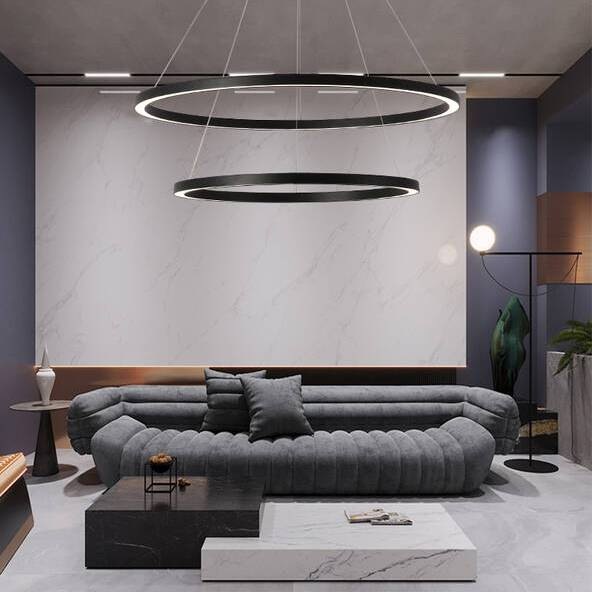 Závěsné svítidlo IMMAX NEO FINO SMART 2 kruhy, 60+80cm, 93W, Zigbee 3.0, TUYA černé Závěsné svítidlo IMMAX NEO FINO SMART 2 kruhy, 60+80cm, 93W, Zigbee 3.0, TUYA - černé