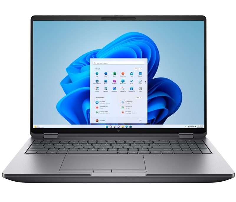Notebook HP Zbook Fury G1i 16" s NVIDIA RTX Pro 3000 a Intel Core Ultra 9, šedá barva.