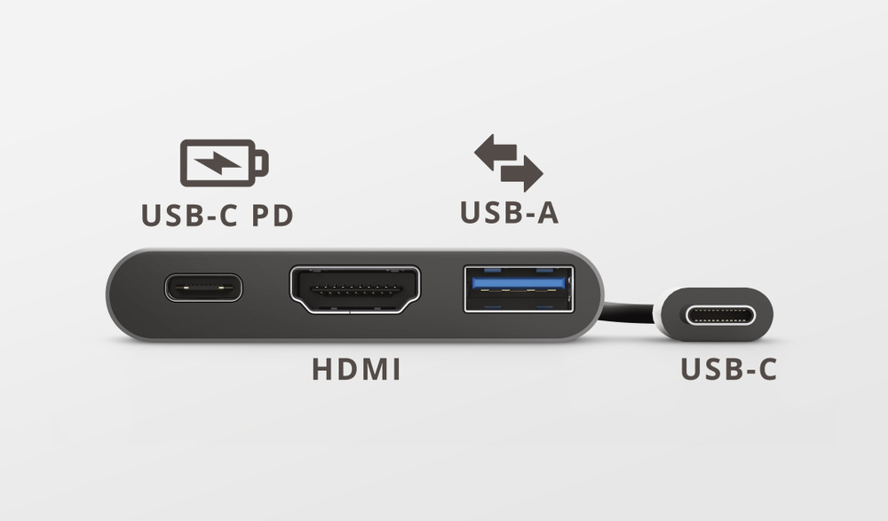USB Hub Trust Dalyx 3v1 USB-C/USB, HDMI, USB-C PD 100W šedý